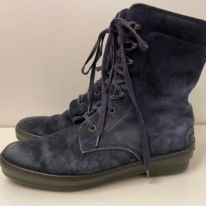 Tom’s Vibram Navy Suede Lace-Up Boots